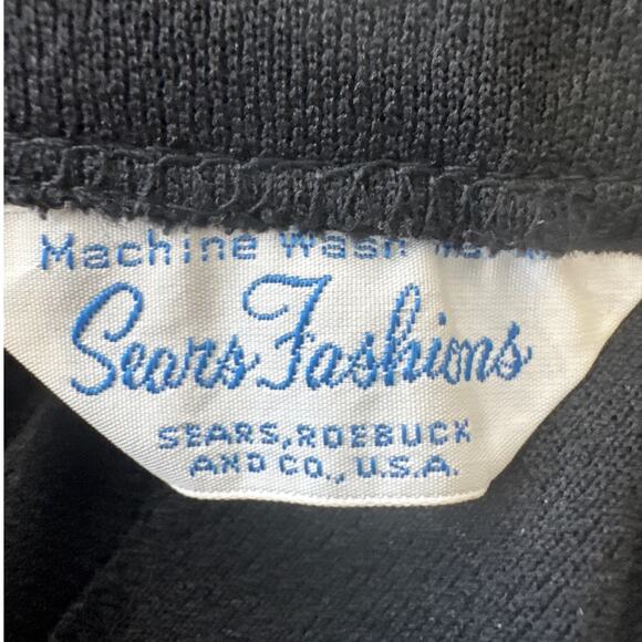 Vintage Sears Fashion Black Halter Maxi Dress Double Side Slit Whimsygoth 70's - Picture 10 of 10